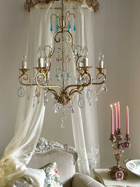 Murano pendants 6 lights gold chandelier antique replica