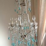 clear blue Murano drops chandelier