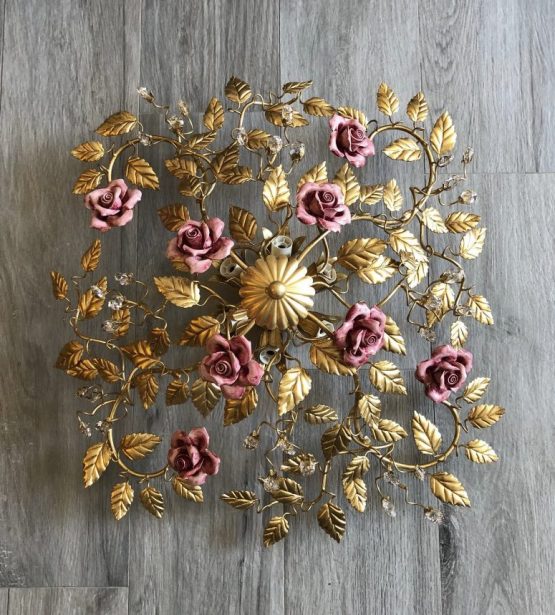 gold and roses ceiling mount
