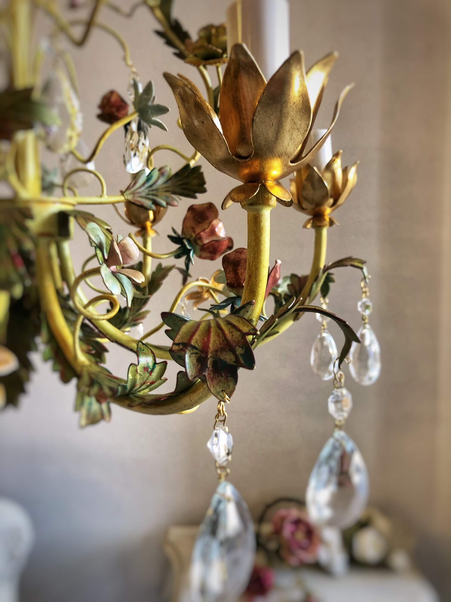 Florence floral chandelier 6 arms Lorella Dia