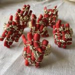 coral napkin rings