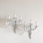 ivory sconces with Swarovski drops