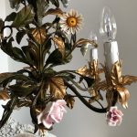 vintage tole flowers chandelier