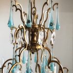 8 lights vintage gold brass chandelier