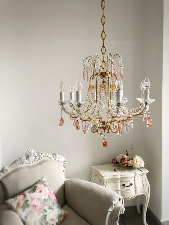Venetian glass drops chandelier
