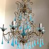 opaline glass drops chandelier