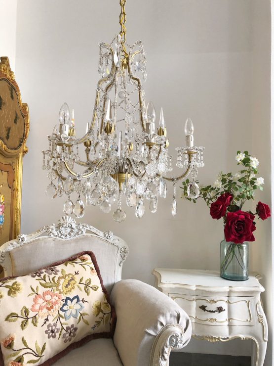 Italian antique beaded chandelier