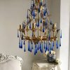 blue Murano drops chandelier
