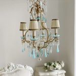 Blue opaline drops chandelier