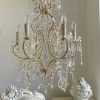 Italian gold leaf chandelier with crystals