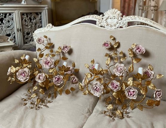 porcelain flowers wall lamps