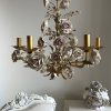 Capodimonte porcelain flowers chandelier