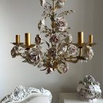 Capodimonte porcelain flowers chandelier