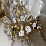 white porcelain roses wall lamps