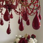 red drops antique chandelier