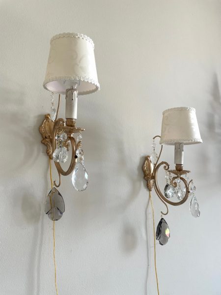 RESERVED FOR S. set of 2 vintage repurposed sconces