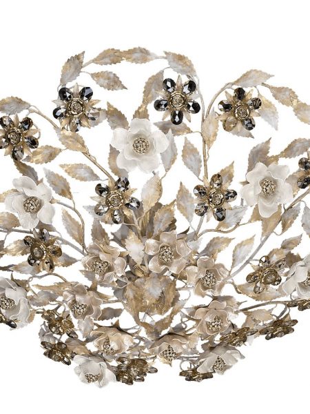 White bisquit roses ceiling mount