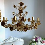 24 kt gold leaf chandelier