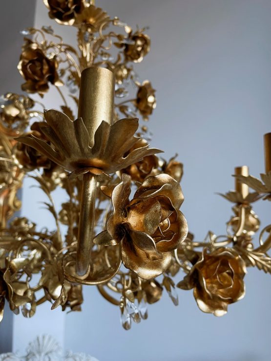 gold roses chandelier