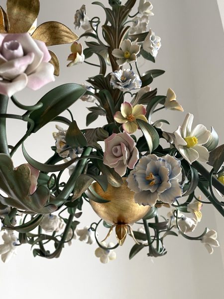 Reserved - reproduction of antique floral chandelier - balance